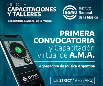 Convocatoria y capacitación virtual de AMA - Agregadora de Música Argentina