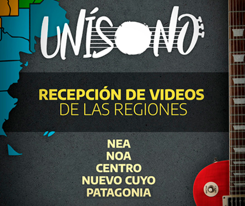 Recepción de material para Unísono:  regiones NEA, NOA, Centro, Nuevo Cuyo y Patagonia 